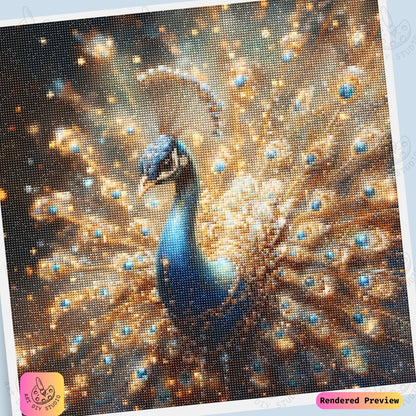 Artdiystudio Glittering Peacock Elegance Diy Diamond Painting Kit Shine With Radiance And Beauty