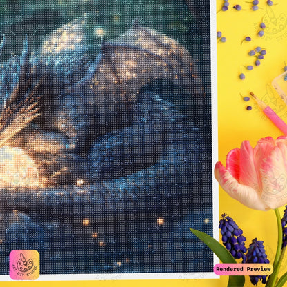 Artdiystudio Glowing Ember Guardian Diy Diamond Painting Kit A Radiant Tale In Art 3