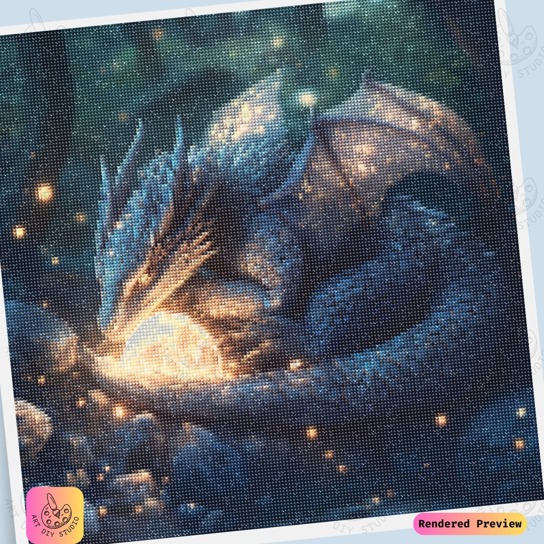 Artdiystudio Glowing Ember Guardian Diy Diamond Painting Kit A Radiant Tale In Art 6