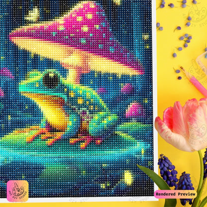 Artdiystudio Glowing Forest Frog Diy Diamond Painting Kit A Whimsical Enchanted Adventure 3