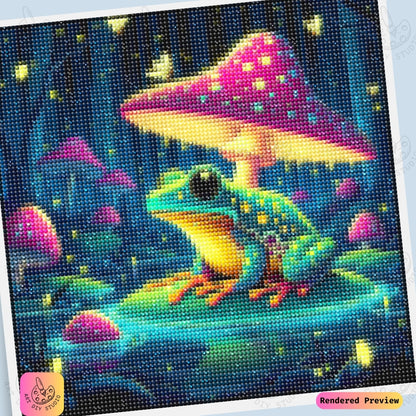Artdiystudio Glowing Forest Frog Diy Diamond Painting Kit A Whimsical Enchanted Adventure 6