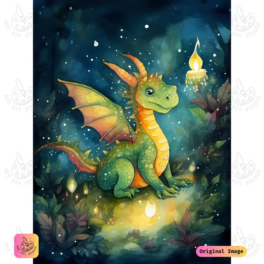 Artdiystudio Glowlight Forest Hatchling Diy Diamond Painting Kit A Magical Fantasy Delight
