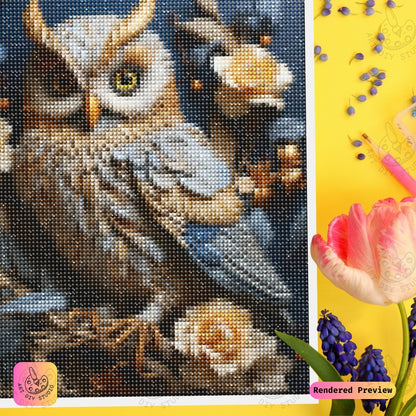 Artdiystudio Golden Bloom Owl Diy Diamond Painting Kit A Luxurious Nature Masterpiece 3