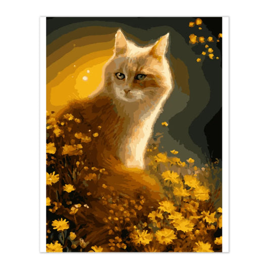 Artdiystudio Golden Cat Glow Paint By Numbers Kit A Warm And Serene Artistic Journey 4