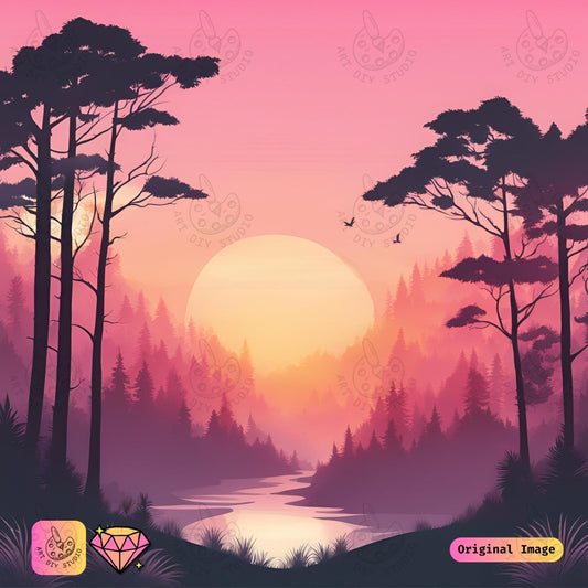 Artdiystudio Golden Dawn Tranquility Diy Diamond Painting Kit A Serene Sunrise Escape