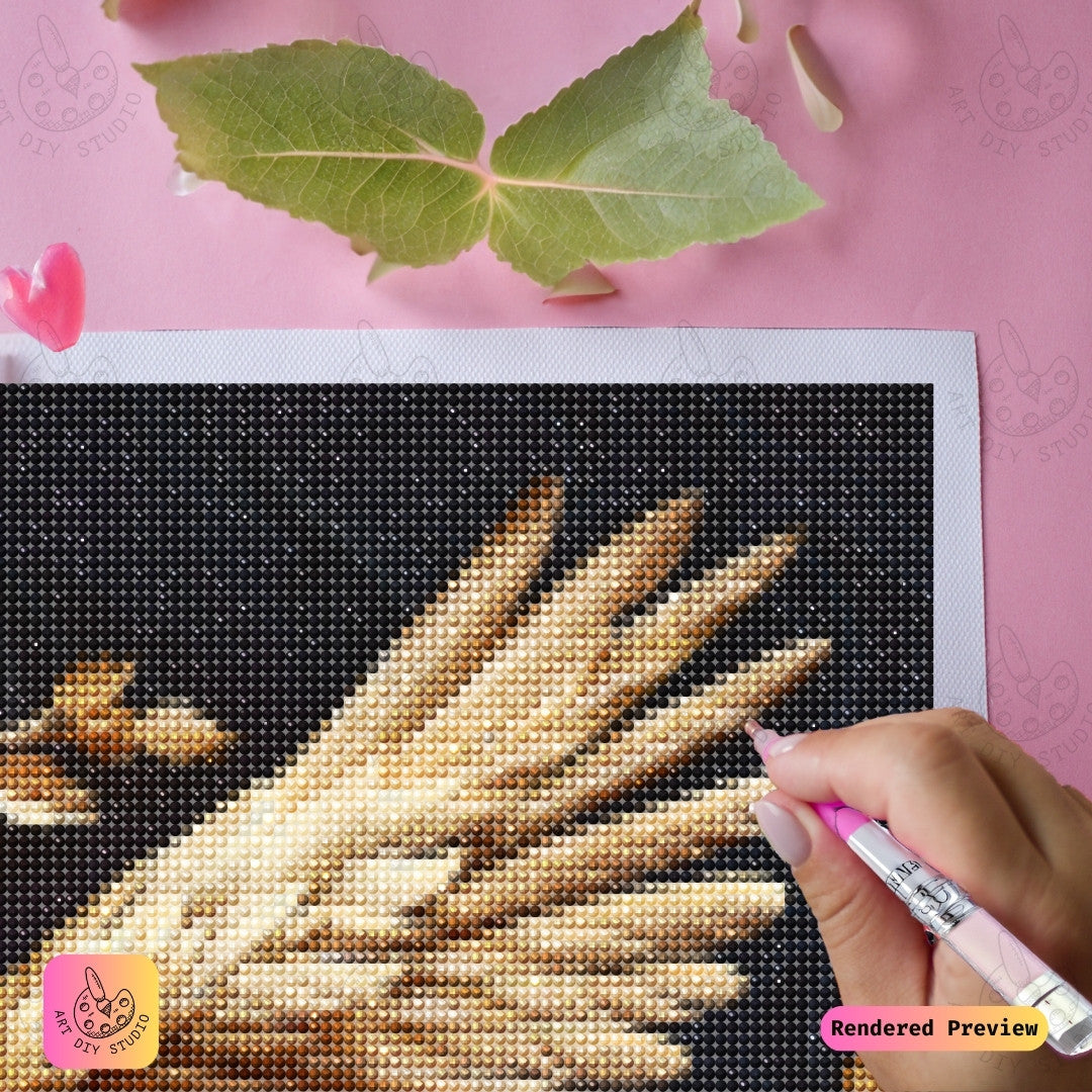 Artdiystudio Golden Elegance Eagle Diy Diamond Painting Kit A Harmony Of Nature And Art 3