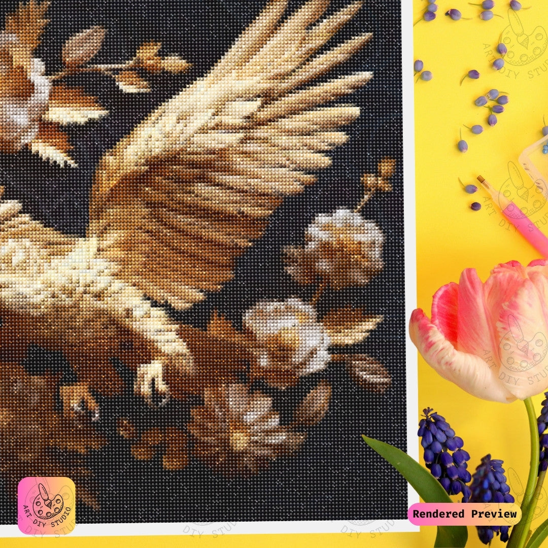 Artdiystudio Golden Elegance Eagle Diy Diamond Painting Kit A Harmony Of Nature And Art 4