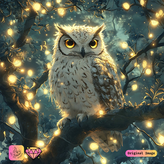 Artdiystudio Golden Glow Sentinel Diy Diamond Painting Kit A Luminous Forest Elegance