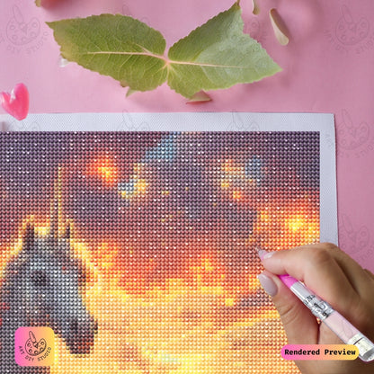 Artdiystudio Golden Hour Unicorn Diy Diamond Painting Kit A Majestic Fantasy Creation 4