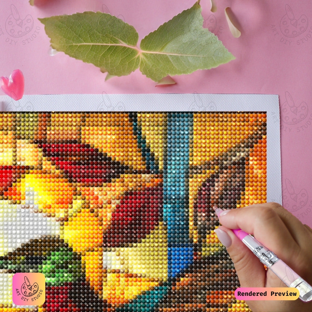 Artdiystudio Golden Hummingbird Diy Diamond Painting Kit A Warm Embrace Of Natures Beauty 4