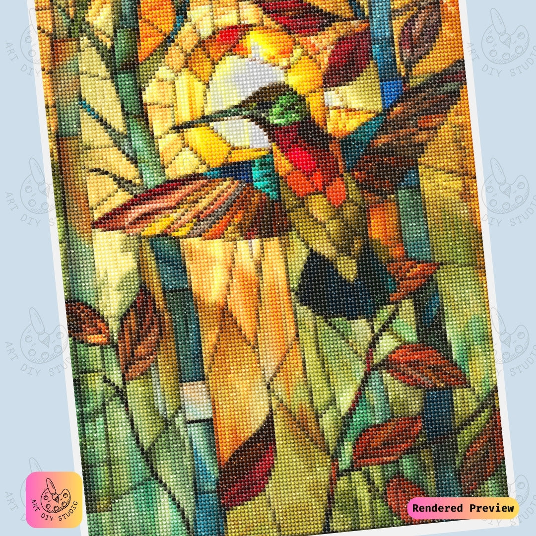 Artdiystudio Golden Hummingbird Diy Diamond Painting Kit A Warm Embrace Of Natures Beauty 6
