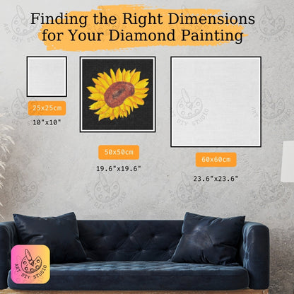 Artdiystudio Golden Sunburst Bloom Diy Diamond Painting Kit Brighten Your World