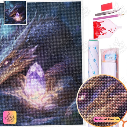 Artdiystudio Guardian Of The Amethyst Diy Diamond Painting Kit A Mystical Treasure Awaits 5
