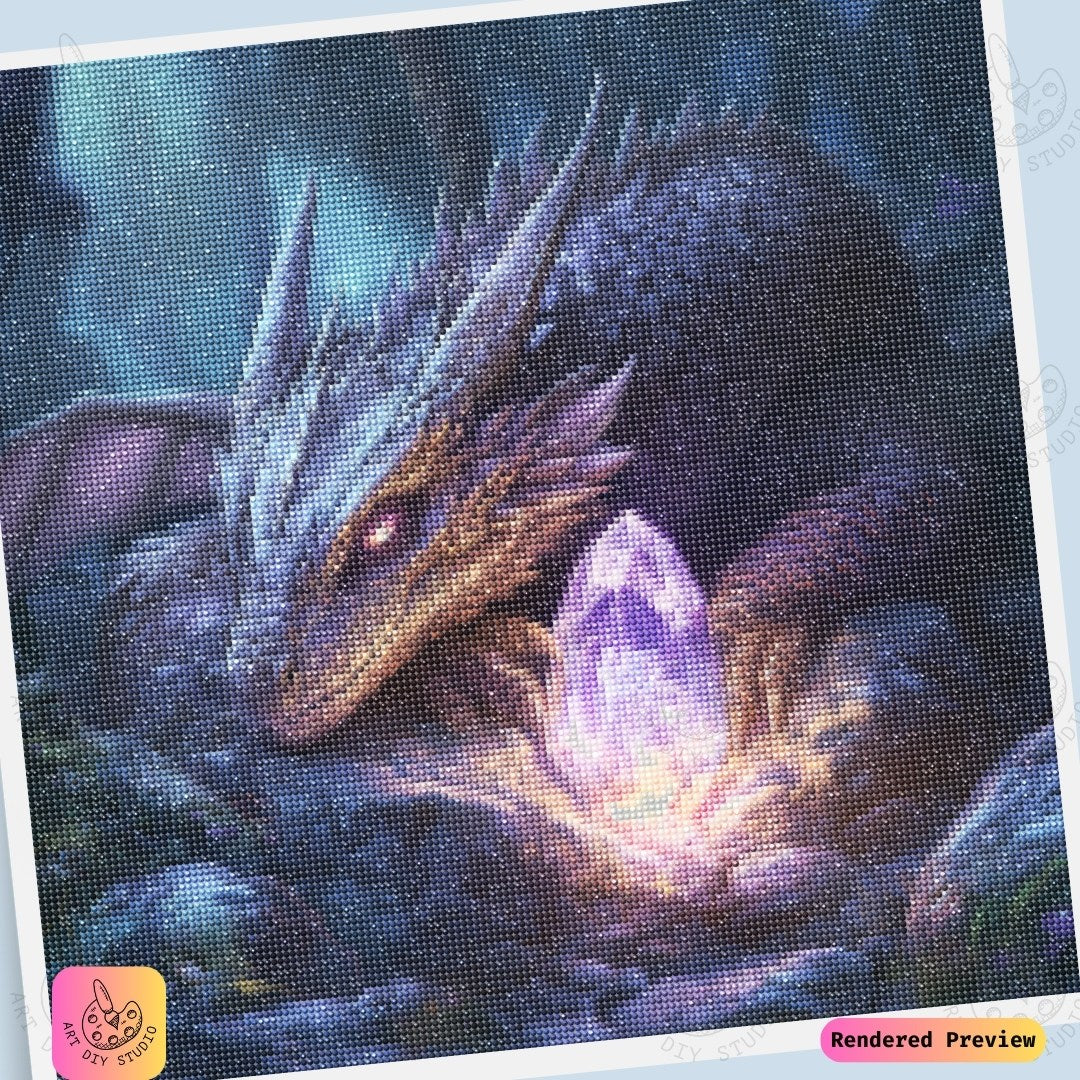Artdiystudio Guardian Of The Amethyst Diy Diamond Painting Kit A Mystical Treasure Awaits 6