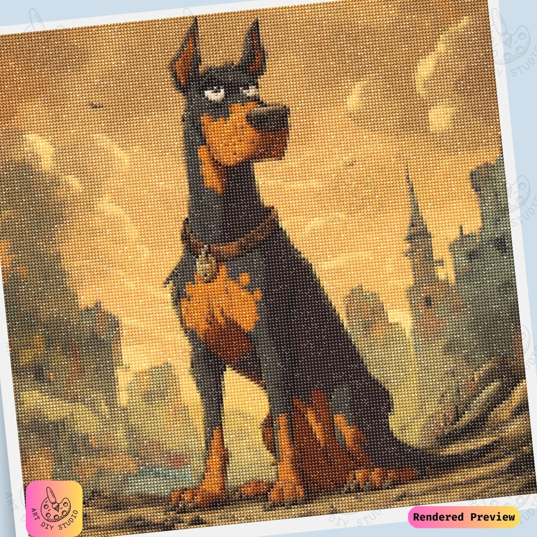 Artdiystudio Guardian Of The Ruins Diy Diamond Painting Kit A Fierce Heroic Craft