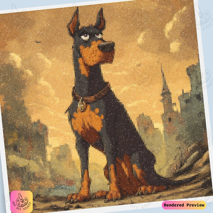 Artdiystudio Guardian Of The Ruins Diy Diamond Painting Kit A Fierce Heroic Craft