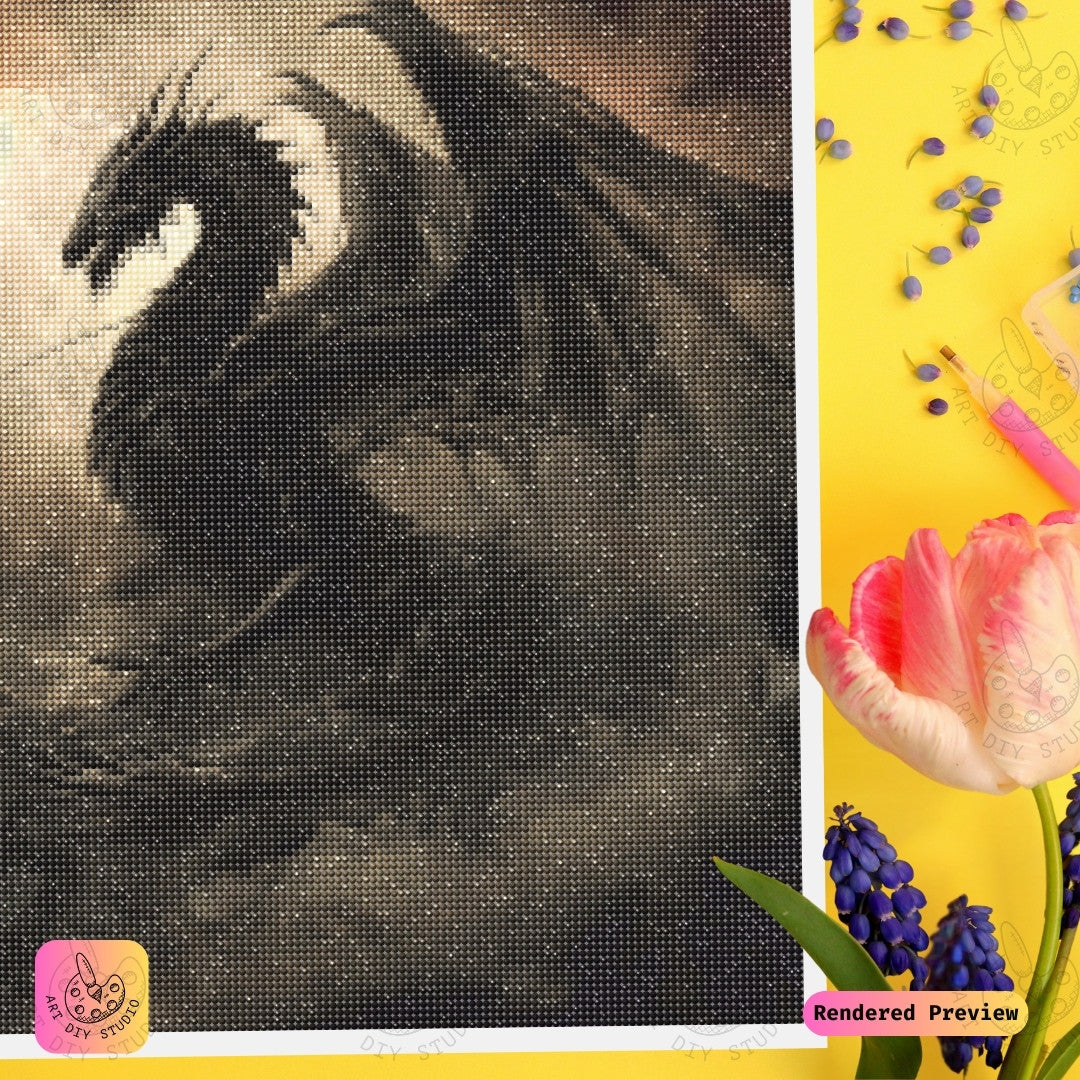 Artdiystudio Harbinger Of Shadows Diy Diamond Painting Kit A Dark Fantasy Vision 3