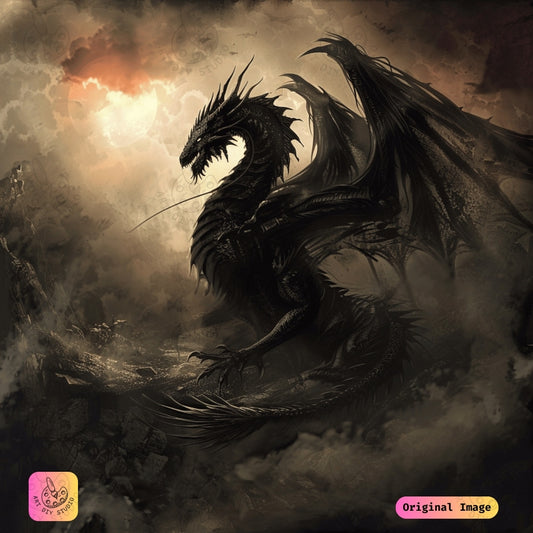 Artdiystudio Harbinger Of Shadows Diy Diamond Painting Kit A Dark Fantasy Vision