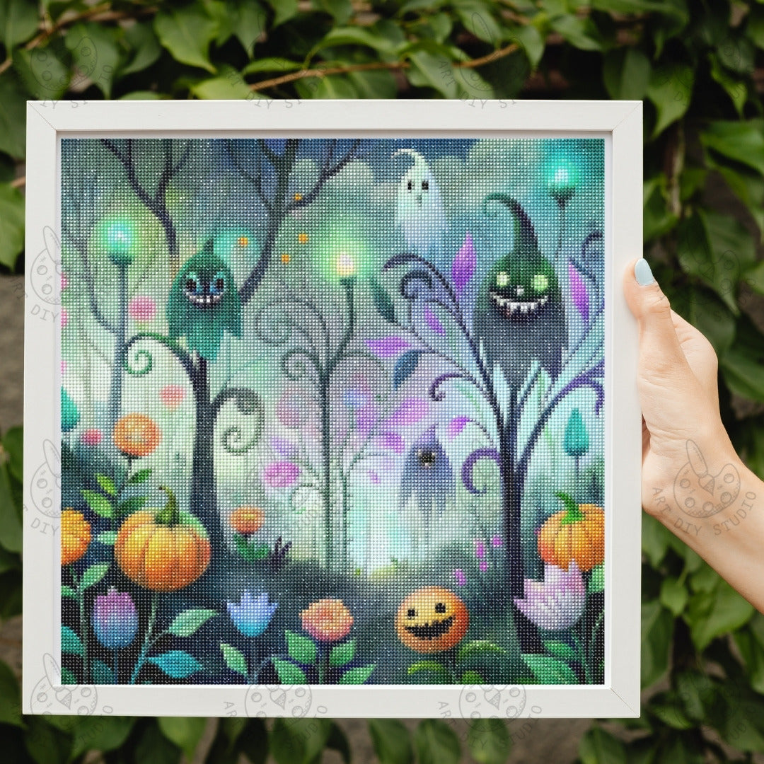 Artdiystudio Haunted Garden Glow Diy Diamond Painting Kit Create Your Spooky Masterpiece 2