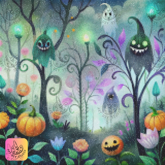 Artdiystudio Haunted Garden Glow Diy Diamond Painting Kit Create Your Spooky Masterpiece 7