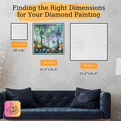 Artdiystudio Haunted Garden Glow Diy Diamond Painting Kit Create Your Spooky Masterpiece