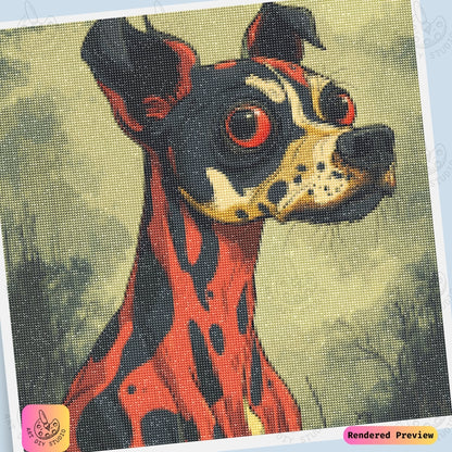 Artdiystudio Hellhound Gaze Diy Diamond Painting Kit A Fiery Fierce Craft