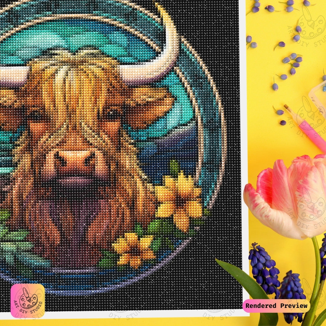 Artdiystudio Highland Bloom Majesty Diy Diamond Painting Kit Rustic Elegance In Every Gem 3