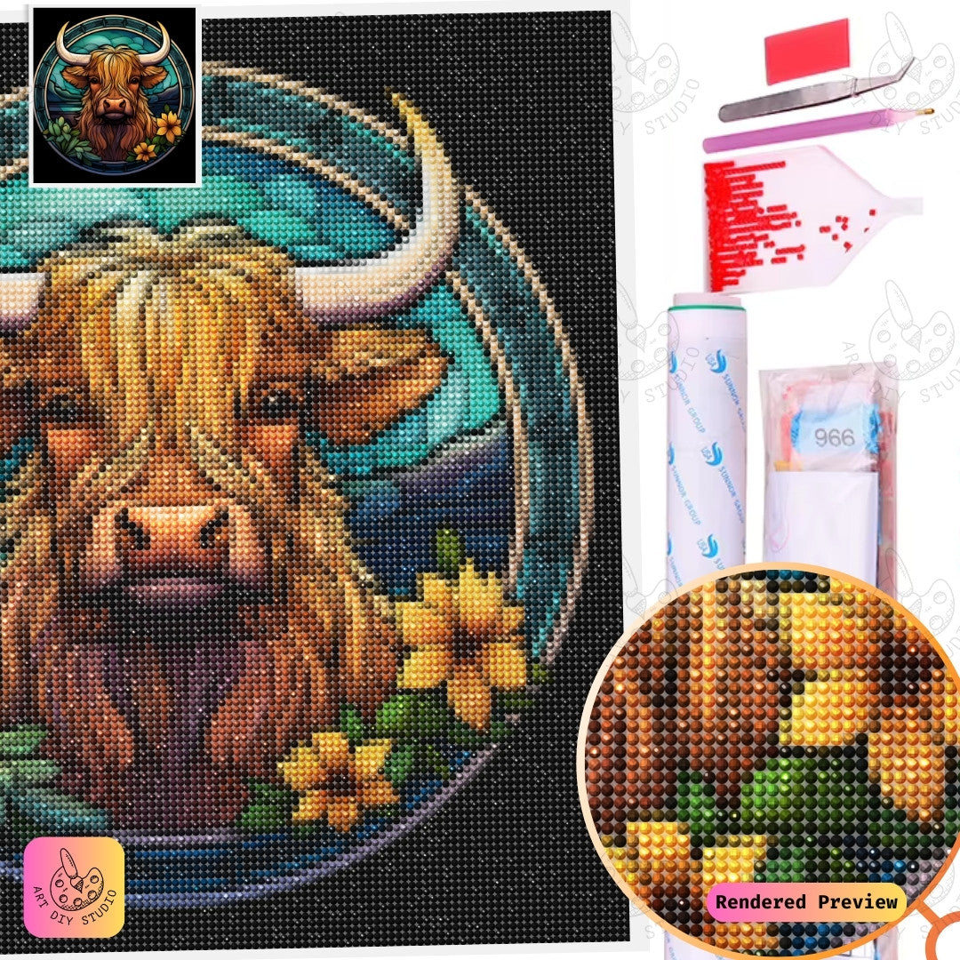 Artdiystudio Highland Bloom Majesty Diy Diamond Painting Kit Rustic Elegance In Every Gem 5