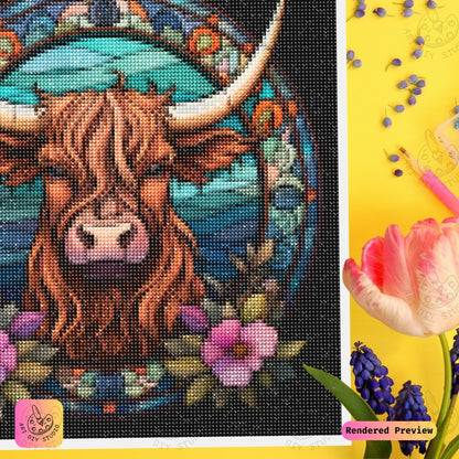 Artdiystudio Highland Floral Harmony Diy Diamond Painting Kit Majestic Elegance With A Floral Touch 3