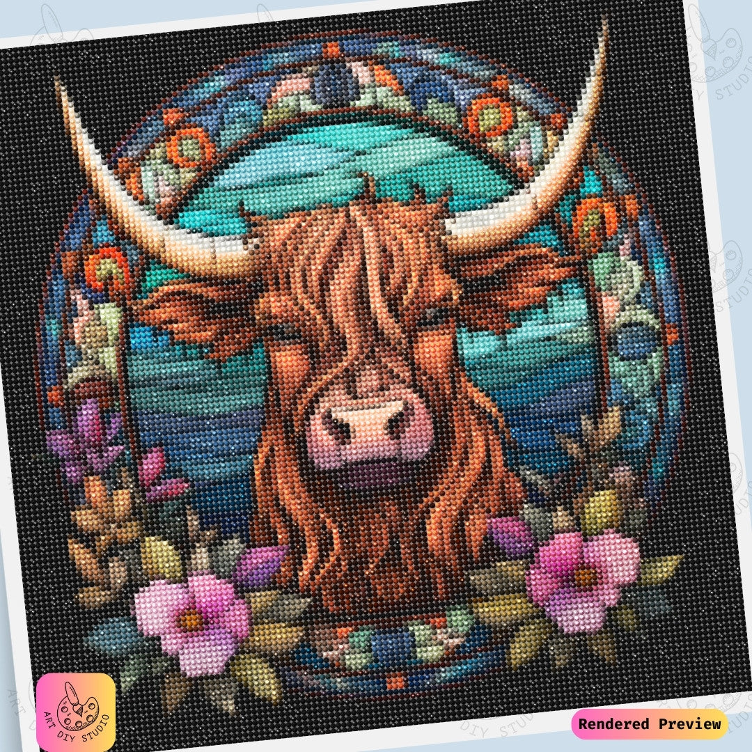 Artdiystudio Highland Floral Harmony Diy Diamond Painting Kit Majestic Elegance With A Floral Touch 6