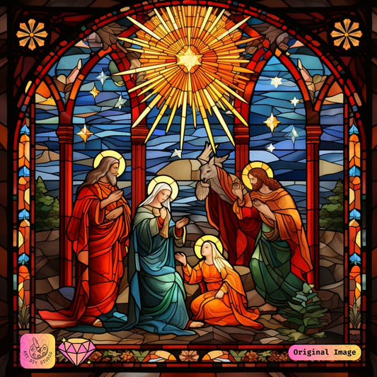 Artdiystudio Holy Night Radiance Diy Diamond Painting Kit Illuminate Your Faith