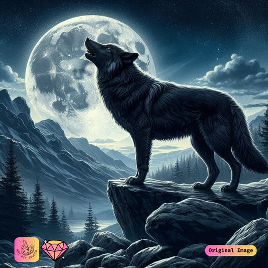 Artdiystudio Howl Of The Wild Diy Diamond Painting Kit Embrace The Call Of The Wilderness