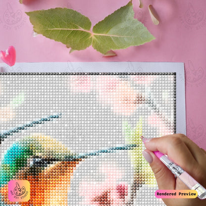 Artdiystudio Hummingbird Duo In Spring Blossoms Diy Diamond Painting Kit A Symphony Of Color And Life 3