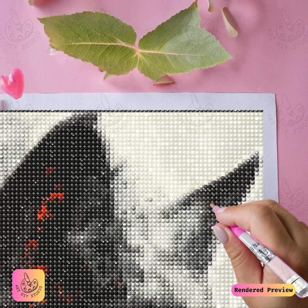 Artdiystudio Inferno Eyes Diy Diamond Painting Kit A Fiery Feline In The Mist 4
