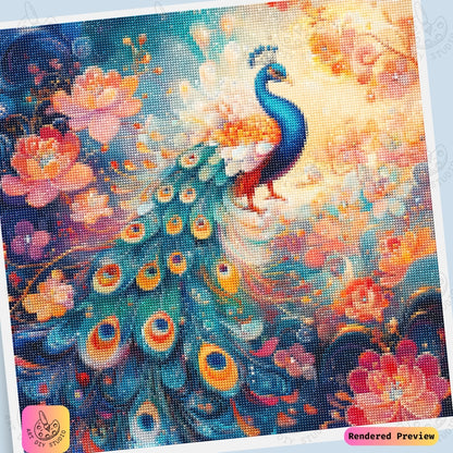 Artdiystudio Joyful Peacock Bloom Diy Diamond Painting Kit Craft Your Colorful Masterpiece