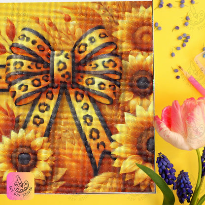 Artdiystudio Leopard Sunflower Chic Diy Diamond Painting Kit Bold And Stylish Decor 6