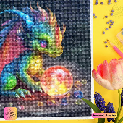 Artdiystudio Little Gem Guardian Diy Diamond Painting Kit A Playful Fantasy Creation 3