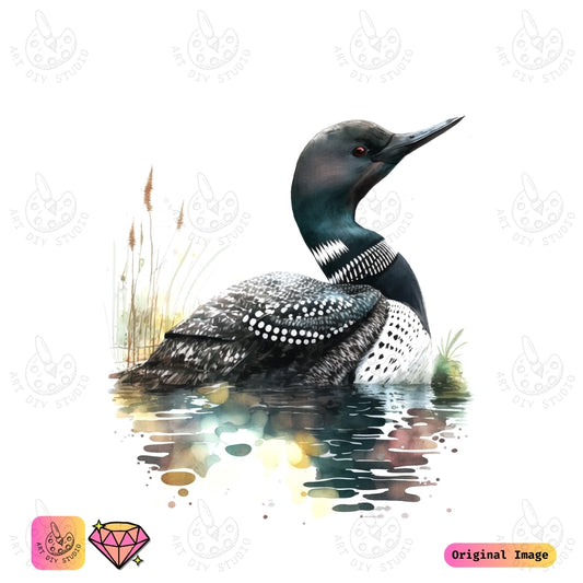 Artdiystudio Loons Reflection Diy Diamond Painting Kit A Tranquil Nature Escape 6