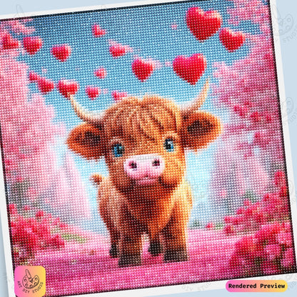 Artdiystudio Love Moo Diy Diamond Painting Kit A Sweet Valentines Day Cow 6