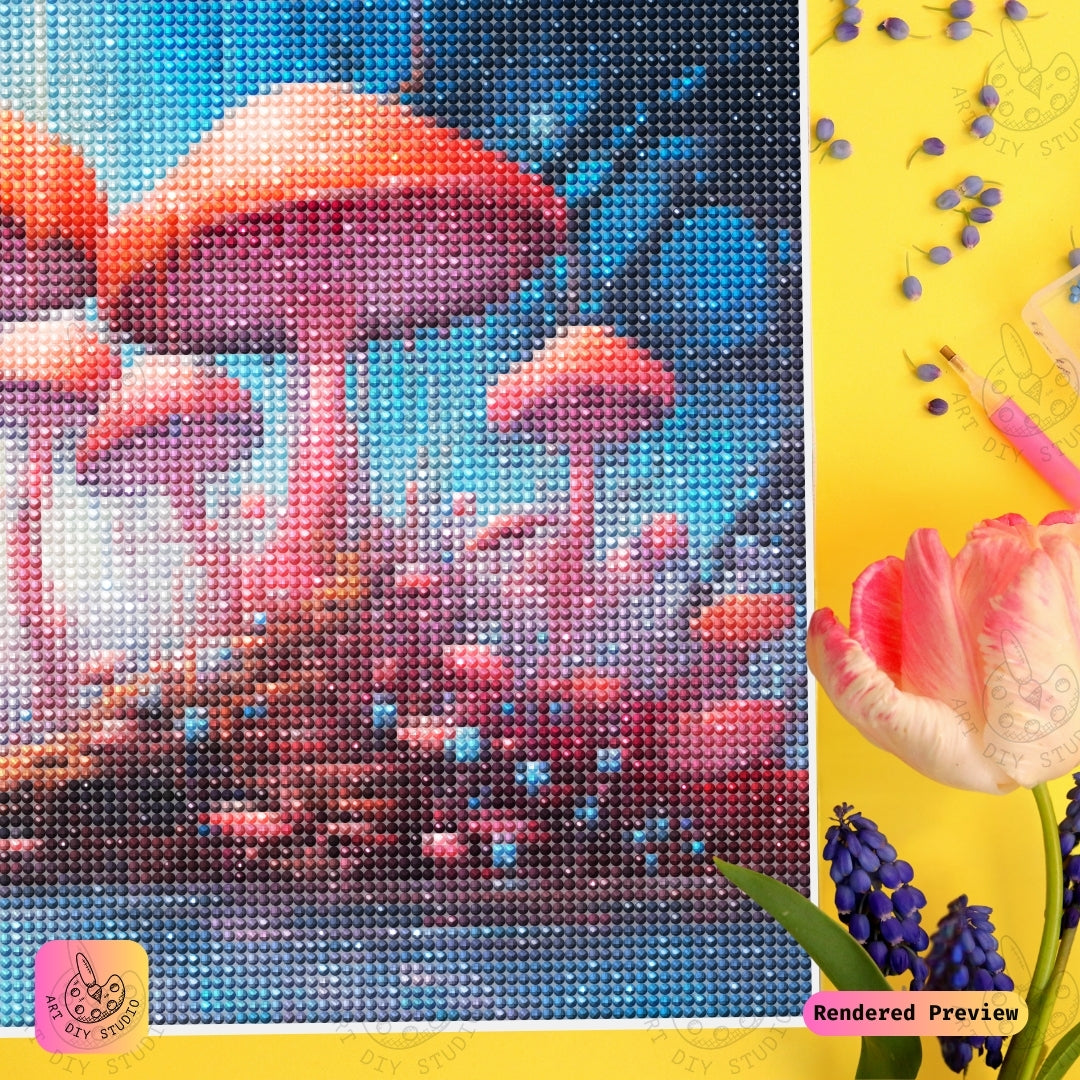 Artdiystudio Luminescent Mushroom Paradise Diy Diamond Painting Kit A Surreal Enchanted Escape 3