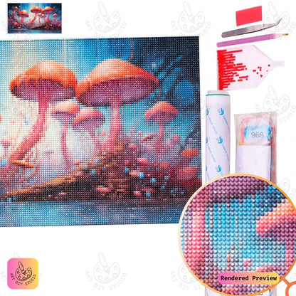 Artdiystudio Luminescent Mushroom Paradise Diy Diamond Painting Kit A Surreal Enchanted Escape 5