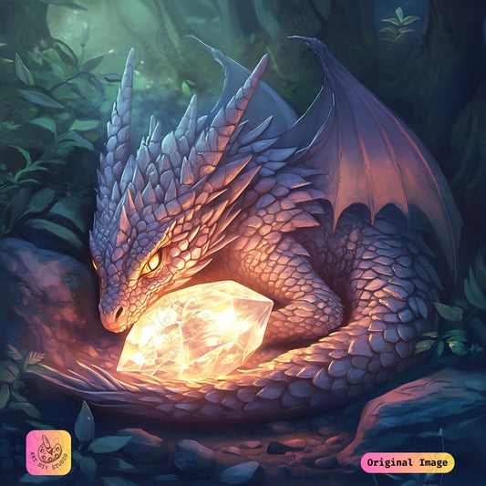 Artdiystudio Luminous Guardians Treasure Diy Diamond Painting Kit A Mystical Craft Journey