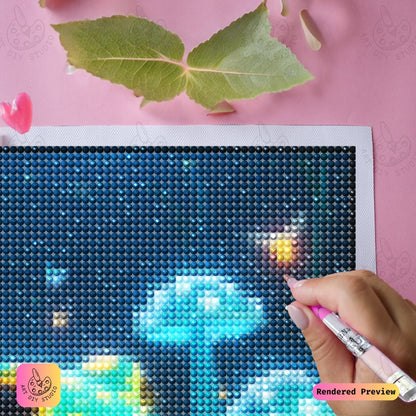 Artdiystudio Luminous Pond Frog Diy Diamond Painting Kit A Whimsical Glow In Nature 4