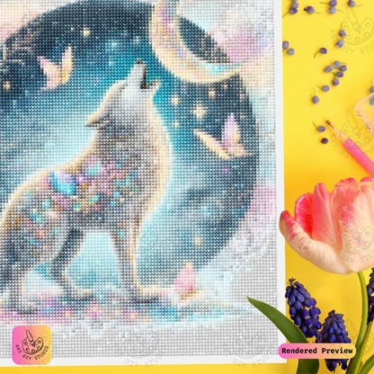 Artdiystudio Lunar Howl Elegance Diy Diamond Painting Kit A Celestial Masterpiece 3