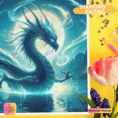 Artdiystudio Lunar Serpent Majesty Diy Diamond Painting Kit A Tranquil Fantasy Creation 3