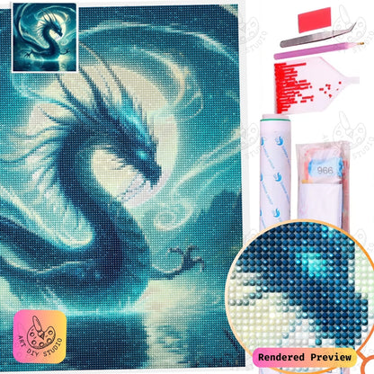 Artdiystudio Lunar Serpent Majesty Diy Diamond Painting Kit A Tranquil Fantasy Creation 5
