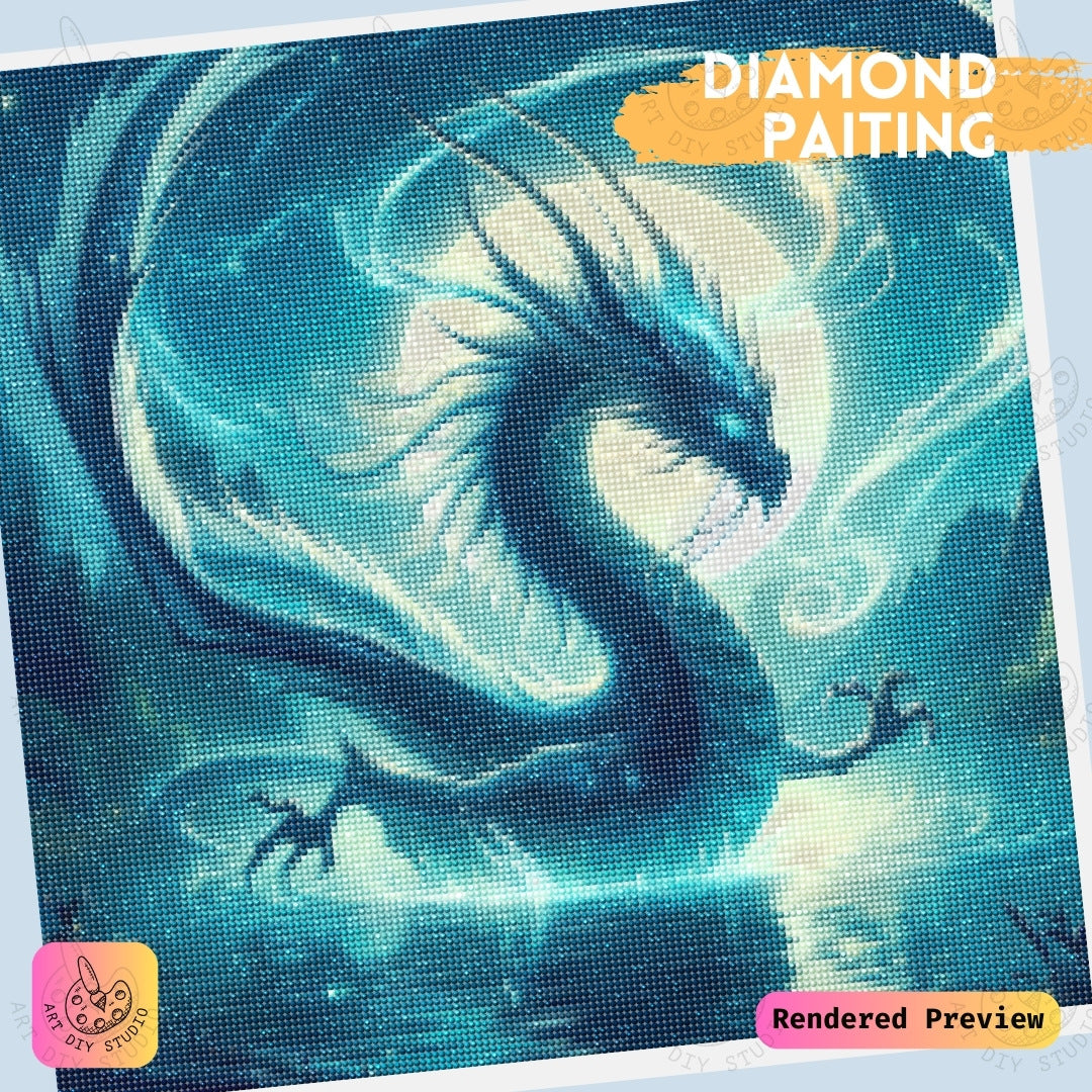 Artdiystudio Lunar Serpent Majesty Diy Diamond Painting Kit A Tranquil Fantasy Creation 6