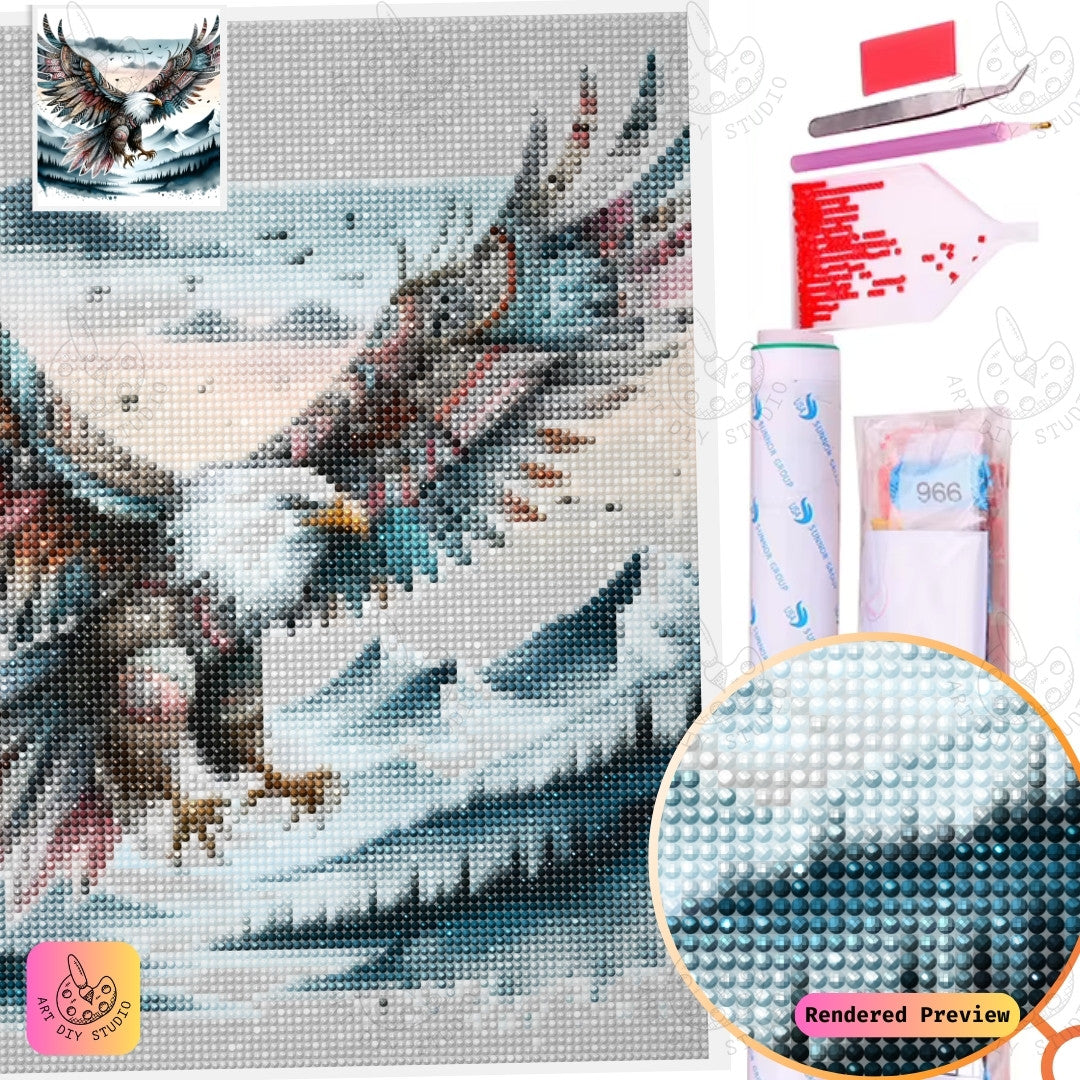 Artdiystudio Majestic Eagle Flight Diy Diamond Painting Kit A Symbol Of Freedom And Strength 2