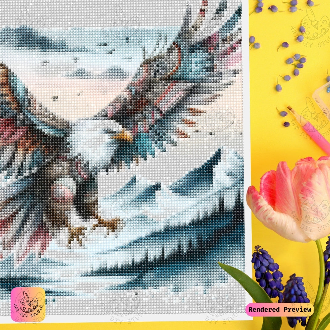 Artdiystudio Majestic Eagle Flight Diy Diamond Painting Kit A Symbol Of Freedom And Strength 4