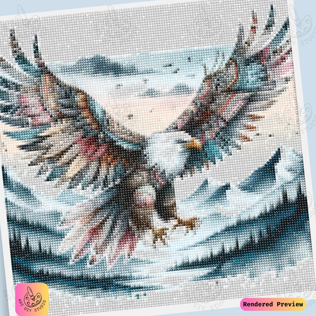 Artdiystudio Majestic Eagle Flight Diy Diamond Painting Kit A Symbol Of Freedom And Strength